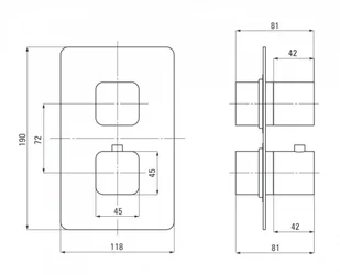 Deante Box bateria wannowo-prysznicowa podtynkowa termostatyczna chrom BXY0ECT BXY_0ECT - Baterie podtynkowe - miniaturka - grafika 4