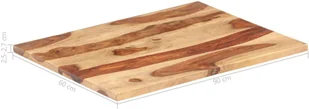 vidaXL Blat stołu, lite drewno sheesham, 25-27 mm, 60x90 cm vidaXL - Blaty meblowe i parapety okienne - miniaturka - grafika 6