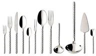 Zestawy sztućców - Villeroy & Boch montauk komplet sztućców 70-częściowy zestaw z wazowa, sztućce z łatwej do pielęgnacji stali nierdzewnej stal nierdzewna, porcelana, biała, 49 x 34 x 13 cm, jednostek 12-6448-9072 - miniaturka - grafika 1