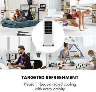 Klarstein Windspiel, chłodnica powietrza, 100 W, 12-godzinny timer, pilot zdalnego sterowania, biała ACO18-Windspiel WH - Klimatory - miniaturka - grafika 3