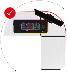 HUZARO Ultra nowoczesne narożne biurko gamingowe Hero 6.3 białe Hero 6.3 white - Biurka gamingowe - miniaturka - grafika 22