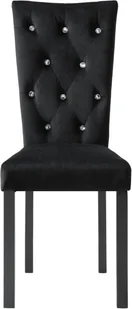 vidaXL Krzesła do jadalni, 4 szt., aksamitne, czarne - Krzesła - miniaturka - grafika 5