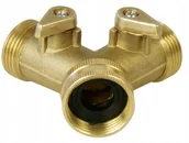 Inne akcesoria do nawadniania - Trójnik - Rozdzielacz Wody 3/4 Mosiężny z zaworami - miniaturka - grafika 1