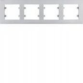Klawisze i ramki - Hager Lumina Intense Ramka 4-krotna srebrna WL5742 - miniaturka - grafika 1