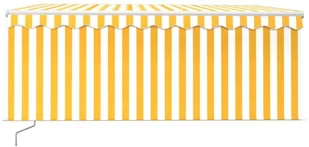 VidaXL Lumarko Ręcznie zwijana markiza z zasłoną i LED, 3,5x2,5 m, żółto-biała 3069283 VidaXL - Markizy - miniaturka - grafika 6