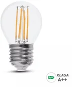 Żarówki LED - V-TAC Żarówka LED 6W Filament E27 Kulka G45 A++ Przeźroczysta VT-2386 6400K 800lm - miniaturka - grafika 1