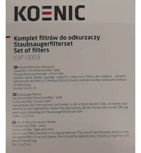 KOENIC Filtry KOENIC KVF-0003 - Akcesoria do odkurzaczy - miniaturka - grafika 2