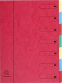 Teczki i skoroszyty - Exacompta 5107e teczka z otwartymi oknami karton Manila, A4, 400 G, zadrukowane Index, 12 przegródek Nature Future, czerwony 5107E - miniaturka - grafika 1