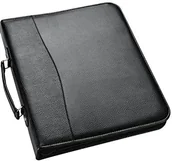 Teczki i skoroszyty - ARPAN arpan A4-ring binder z książką konferencyjnych, uchwytem i zamkiem błyskawicznym, miękkie, wyściełane, czarny - miniaturka - grafika 1