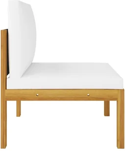 vidaXL 6-cz. zestaw wypoczynkowy do ogrodu, kremowe poduszki, akacja 3057876 - Meble ogrodowe - miniaturka - grafika 5