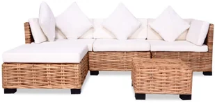 vidaXL Zestaw wypoczynkowy, 14 elementów, naturalny rattan - Meble ogrodowe - miniaturka - grafika 3