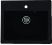 Zlewozmywaki - Alveus Atrox 30 Zlewozmywak granitowy jednokomorowy 59x50 cm czarny 1131996 - miniaturka - grafika 1
