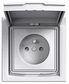 Wyłączniki światła i elektryczne - Schneider Electric sc5eph2803321 asfora gniazdo wtykowe z uziemieniem/pokrywa z klapką IP44 W całości einbaufaehig - miniaturka - grafika 1