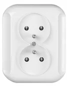 Wyłączniki światła i elektryczne - Timex Gniazdo wtyczkowe Topaz podwójne 387454 - miniaturka - grafika 1