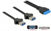 Kable USB - Delock 85244 opaska słupków gniazdka, 19-biegunowa 2 X USB 3.0, 2 MM Czarny 85244 - miniaturka - grafika 1