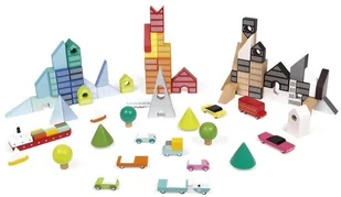Janod Klocki drewniane z matą do zabawy 70 szt. JND3700217380809 - Klocki - miniaturka - grafika 4