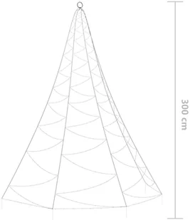 vidaXL vidaXL Choinka ścienna z hakiem 260 diod LED kolorowa 3 m 328643 - Oświetlenie świąteczne - miniaturka - grafika 8