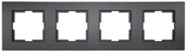 Wyłączniki światła i elektryczne - Viko Ramka poczwórna NOVELLA czarny - miniaturka - grafika 1