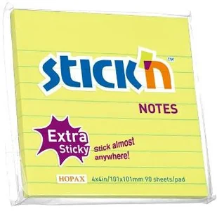 StickN HOPAX Karteczki samoprzylepne 101x101/90 żółty neon 21504 - Etykiety samoprzylepne i bloki etykiet - miniaturka - grafika 3