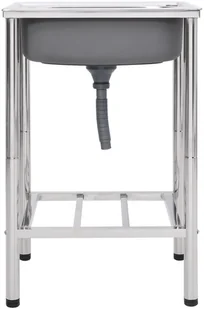 vidaXL Lumarko Zlewozmywak kempingowy, jednokomorowy, stal nierdzewna 151210 - Zlewozmywaki - miniaturka - grafika 3