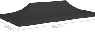 vidaXL Dach do namiotu imprezowego, 6 x 3 m, czarny, 270 g/m - Pawilony ogrodowe - miniaturka - grafika 7