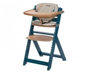 Safety 1st 2760702000 Safety 1st Timba, krzesełko dziecięce z drewna z pasującą poduszką do siedzenia, zdejmowany stół, od 6 miesięcy do ok. 10 lat (maks. 30 kg), petrol blue (niebieski), niebieski - Zestawy mebli dla dzieci - miniaturka - grafika 2
