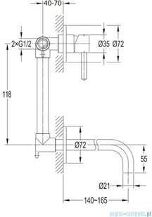 Omnires Y bateria umywalkowa podtynkowa czarny mat Y1215NBL | - Baterie podtynkowe - miniaturka - grafika 2