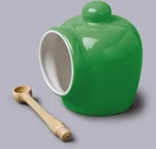 Inne naczynia kuchenne - W.m. bartleet & sons Słoik na sól z łyżeczką - zielony - miniaturka - grafika 1