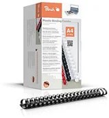 Akcesoria do bindownic - Peach pb444  02 grzbiety wiązanie, plastik, DIN A4, zmniejsza siłę nacisku potrzebną do przedziurkowania dużej ilości 440 stron, 50 sztuki czarna PB444-02 - miniaturka - grafika 1