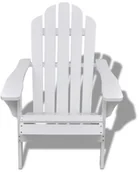 Fotele i krzesła ogrodowe - vidaXL vidaXL Drewniane krzesełko ogrodowe (Białe) - miniaturka - grafika 1