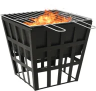 Paleniska ogrodowe - VidaXL Lumarko Palenisko i grill 2-w-1, 34 x 34 x 48 cm, stal! 315089 VidaXL - miniaturka - grafika 1