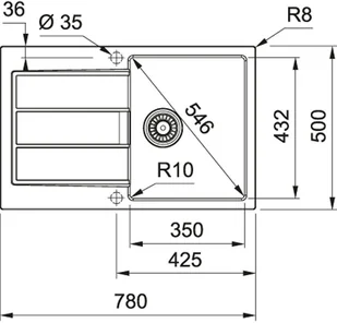 Franke Zlewozmywak granitowy Sirius S2D 611-78 1-komorowy z ociekaczem onyx 143.0612.629 - Zlewozmywaki - miniaturka - grafika 5