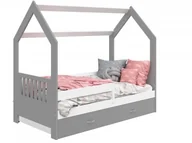 Łóżka dla dzieci i młodzieży - Meble Magnat Łóżko Domek dziecięce 160x80 dla dzieci szary D3E - miniaturka - grafika 1