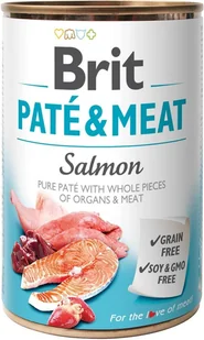 Brit Pate & Meat Dog Salmon ŁOSOŚ 400g  od 95zł +DO 3% ZWROTU W PROGRAMIE LOJALNOŚCIOWYM PATE-400-SALMON - Mokra karma dla psów - miniaturka - grafika 3