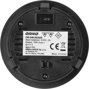 Orno Bezprzewodowa ładowarka indukcyjna czarna 0687 OR-GM-9020/B - Ładowarki do telefonów - miniaturka - grafika 5