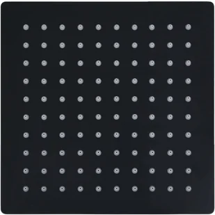 VidaXL Słuchawka prysznicowa ze stali kwadratowa czarny - Słuchawki prysznicowe - miniaturka - grafika 4