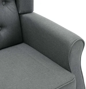 vidaXL Fotel z podnóżkiem, jasnoszary, tapicerowany tkaniną - Fotele - miniaturka - grafika 7