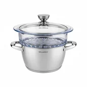 Garnki - Fl1 GARNEK DO GOTOWANIA NA PARZE Z SITEM SZKLANYM STIMA 20CM 3EL 50C-GAR-20S/3EL - miniaturka - grafika 1