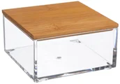 Pojemniki łazienkowe - 5five Simply Smart Organizer łazienkowy SELENA kwadratowy z pokrywką z bambusa 161078 - miniaturka - grafika 1