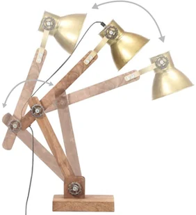 VidaXL Industrialna lampa stołowa, mosiężna, okrągła, 58x18x90 cm, E27 320552  VidaXL - Lampy pozostałe - miniaturka - grafika 10