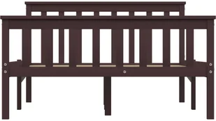 vidaXL Rama łóżka, ciemnobrązowa, lite drewno sosnowe, 120 x 200 cm - Łóżka - miniaturka - grafika 3