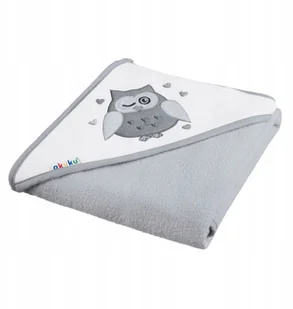 Akuku A1238 Okrycie kąpielowe 80x80 cm 100% bawełna szary - Okrycia kąpielowe dla dzieci - miniaturka - grafika 2