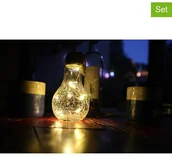 Lampy ogrodowe - Edisun Lumisky Lumisky Solarne lampy LED (3 szt.) "Crack w kolorze srebrnym - wys. 22 cm - miniaturka - grafika 1