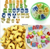 Formy do ciast - PLASTIKOWE FOREMKI wykrawacze LITERKI super zestaw - miniaturka - grafika 1