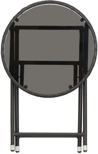 vidaXL Stolik herbaciany, czarny, 60 cm, szkło hartowane - Stoły ogrodowe - miniaturka - grafika 5