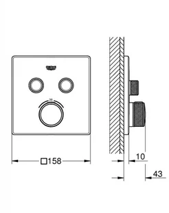 Grohe Grohtherm SmartControl bateria wannowo-prysznicowa podtynkowa grafit 29124AL0 - Baterie podtynkowe - miniaturka - grafika 2