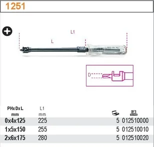 Beta WKRĘTAK KRZYŻOWY 5X150MM PH1 1251/1 - Śrubokręty - miniaturka - grafika 2