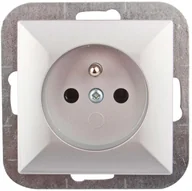 Gniazdka elektryczne - Abex Gniazdo Perła 2P+Z srebrne - miniaturka - grafika 1