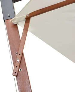 vidaXL Parasol ogrodowy wiszący, 350 cm, drewniany, biały - Parasole ogrodowe - miniaturka - grafika 7