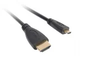 Kable - Lanberg LANBERG KABEL HDMI(M)->HDMI MICRO(M) V1.4 1.8M 4K 3D CZARNY CA-HDMI-12CC-0018-BK - miniaturka - grafika 1